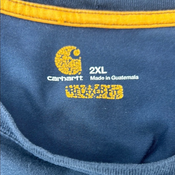 Carhartt Men's Navy Blue Pocket T-Shirt Big & Tall 2XL Force Work Tee Casual - Picture 5 of 7